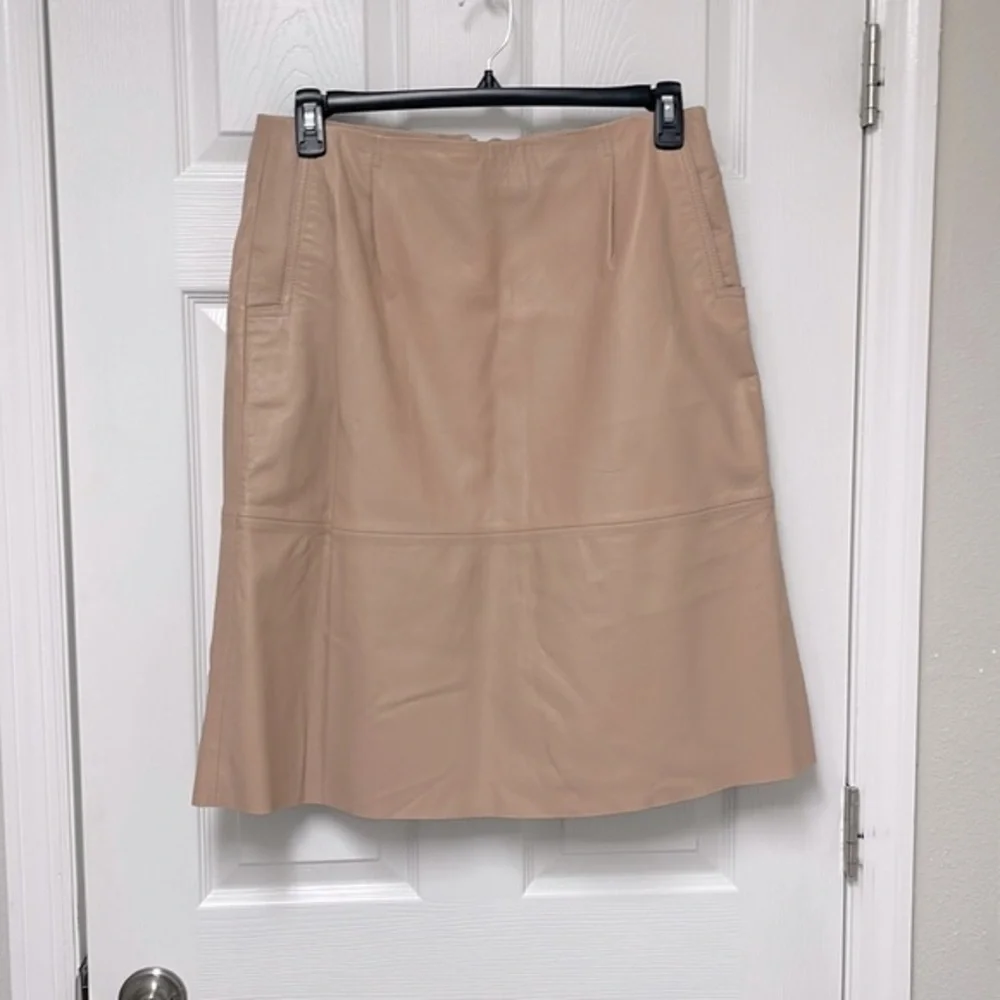 Genuine Leather Skirt “French Connection”. Size 12. Color “Dusty Rose”.